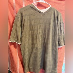 Olive Green V-Neck T-Shirt